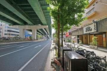 敷地東側の前面道路（北側から）