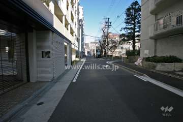 敷地東側の前面道路(南側から)