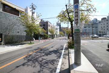 敷地東側の前面道路（北側から）