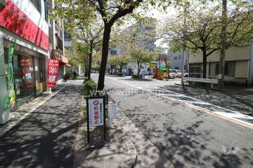 敷地西側の前面道路（北側から）