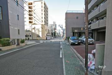 敷地南側の前面道路(東側から)