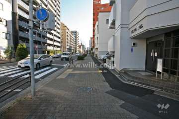 敷地北側の前面道路(西側から)