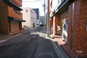 敷地東側の前面道路（北側から）