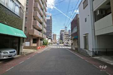 敷地南側の前面道路（西側から）