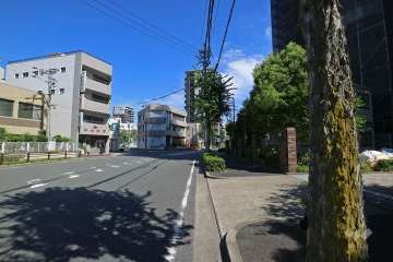 敷地北側の前面道路（西側から）
