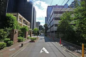 敷地西側の前面道路（北側から）