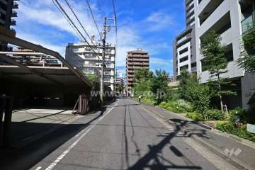 敷地西側の前面道路（南側から）