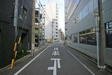 敷地南側の前面道路（西側から）