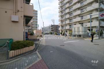 敷地北側の前面道路（東側から）