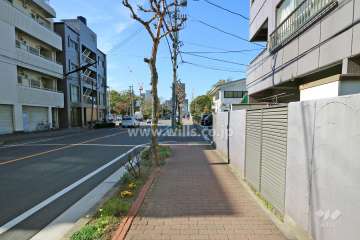 敷地の南側前面道路（東側から）