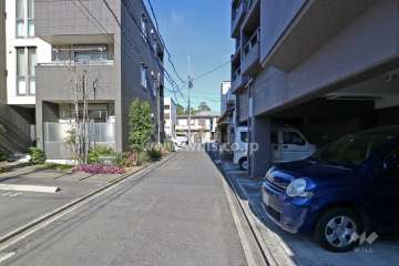 敷地の西側前面道路（南側から）