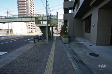 敷地北側は県道215号に面しています。