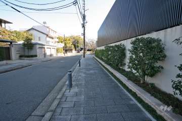 敷地北側の前面道路（西側から）