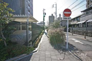 敷地西側の前面道路（北側から）