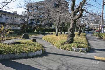 敷地北東側にある憩いの広場