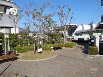 エントランス横にある緑地スペース
