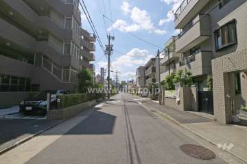 敷地北側の前面道路（東側から）