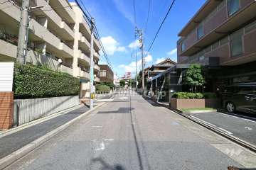 敷地北側の前面道路（西側から）
