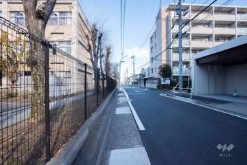 敷地西側の前面道路（南側から）