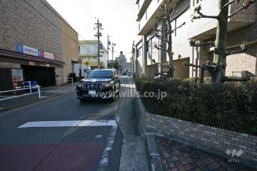 敷地東側の前面道路（北側から）
