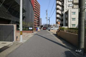 敷地北側の前面道路（西側から）