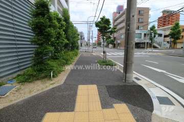 敷地南側の前面道路（西側から）