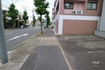 敷地西側の前面道路（南側から）