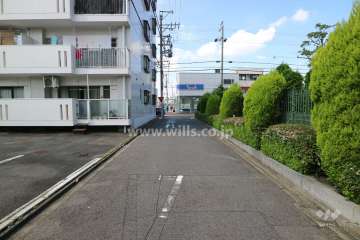 敷地東側の前面道路（南側から）