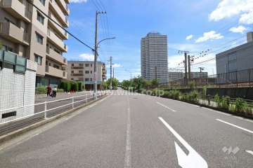 敷地西側の前面道路（北側から）