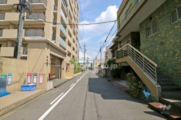 敷地南側の前面道路（西側から）