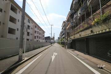 敷地南側の前面道路（東側から）