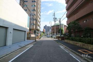 敷地東側の前面道路（北側から）