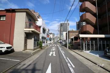 敷地北側の前面道路（西側から）