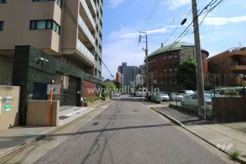 敷地西側の前面道路（北側から）