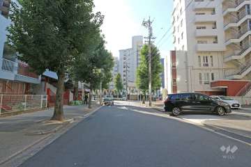 敷地東側の前面道路（北側から）