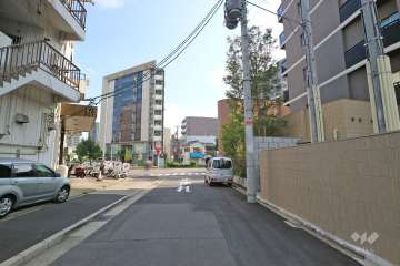 敷地北側の前面道路（西側から）