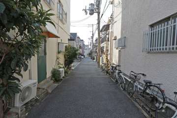 敷地北側の前面道路