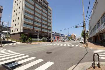 敷地南側の前面道路（西側から）
