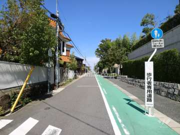敷地の西側前面道路（南側から）