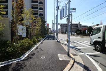 敷地西側の前面道路