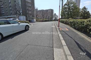 敷地東側の前面道路(北側から)