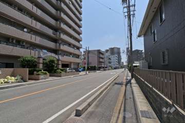 敷地南側の前面道路（西側から）