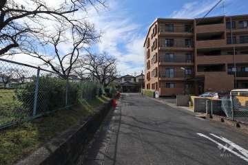 敷地東側の前面道路（北側から）