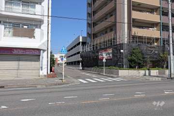 敷地西側の前面道路