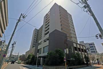 グランドメゾン勝川ネクシティイーストコートの外観（北西側から）