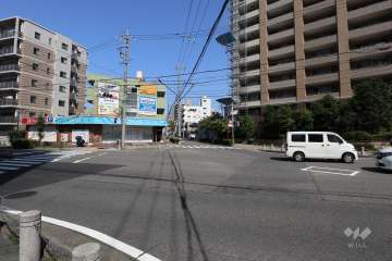 敷地南西側の前面道路（南側から）