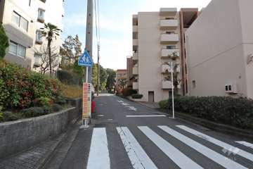 敷地東側の前面道路（北側から）
