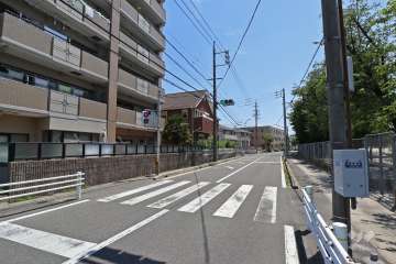 敷地南側の前面道路（西側から）