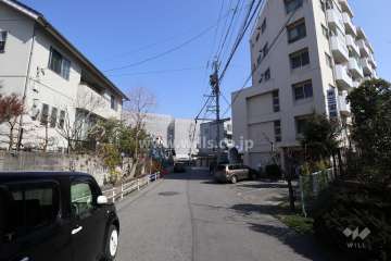敷地西側の前面道路（南側から）