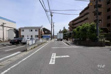 敷地北側の前面道路（西側から）